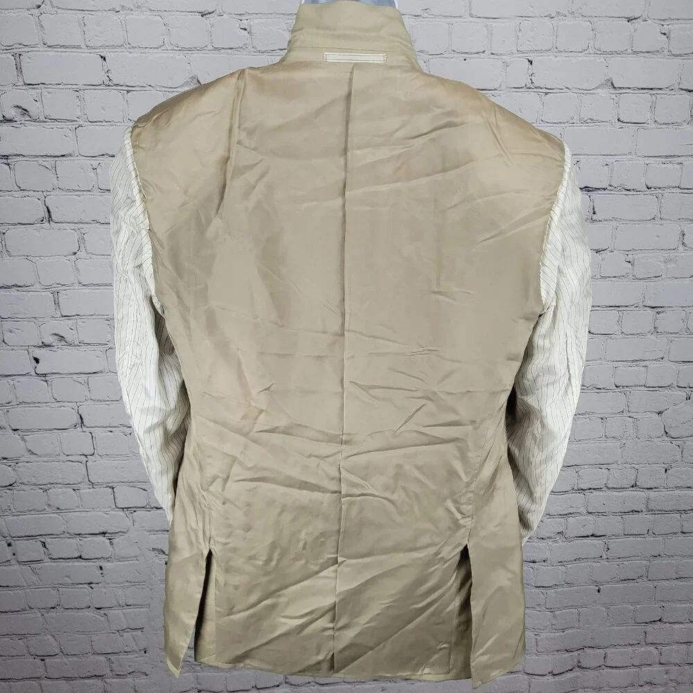 Ermenegildo Zegna Beige Silk Wool 3 Button Blazer Sport Coat Size 50 US 40